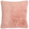RIDEAUDISCOUNT Housse De Coussin 45 X 45 Cm Déhoussable Face Avant Polaire Aspect Fourrure Toucher Doux Rose - Rose