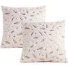 Housse De Coussin Peluches Avec Plumes Motifs, Dans La Chambre Taie D'oreiller Ultra Douce Pour Canapé Lit Décoration D’intérieur, Ensemble N’inclut Pas Le Noyau D’oreiller 45x45cm Fontainebleau 2Pcs Blanc