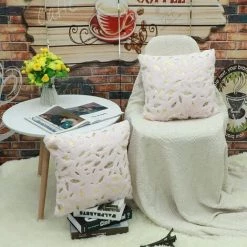 Housse De Coussin Peluches Avec Plumes Motifs, Dans La Chambre Taie D'oreiller Ultra Douce Pour Canapé Lit Décoration D’intérieur, Ensemble N’inclut Pas Le Noyau D’oreiller 45x45cm Fontainebleau 2Pcs Blanc -France Coussin et housse de coussin Soldes Boutique 48221859 5