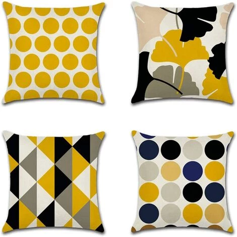 Housse De Coussin Plante Feuilles Géométrique Motif Taie D'oreiller Pour Canapé Maison Salon Chambre Décoration D'intérieur, Ensemble N’inclut Pas Le Noyau D’oreiller 45x45cm Fontainebleau 4Pcs 1 Housse De Coussin Plante Feuilles Géométrique Motif Taie D'oreiller Pour Canapé Maison Salon Chambre Décoration D'intérieur, Ensemble N’inclut Pas Le Noyau D’oreiller 45x45cm Fontainebleau 4Pcs
