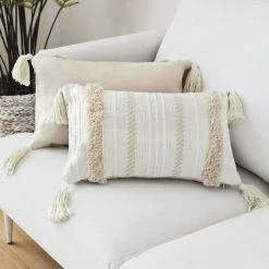 Housses De Coussin Modernes Simples Et Géométriques Tricotées - Décoratives Pour Canapé Et Salon 30*50CM Fontainebleau Beige -France Coussin et housse de coussin Soldes Boutique 48221868 4