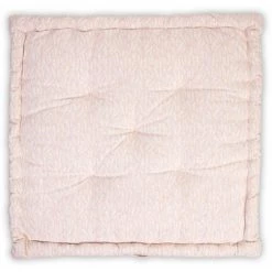 RIDEAUDISCOUNT Coussin De Sol 100% Coton 60 X 60 X 8 Cm Non Déhoussable Avec Poignée Et Surpiqûre Motif Feuillage Imprimé Rose - Rose