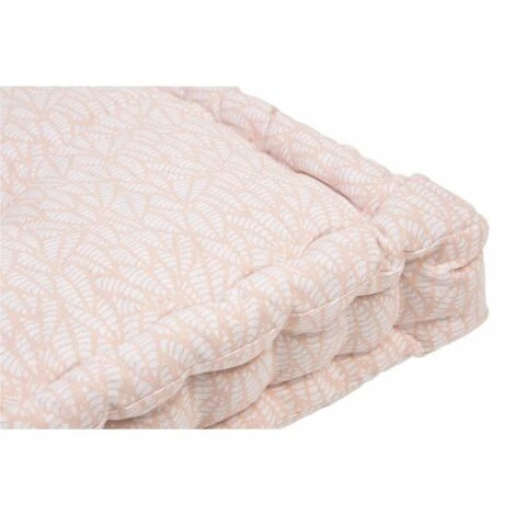 RIDEAUDISCOUNT Coussin De Sol 100% Coton 60 X 60 X 8 Cm Non Déhoussable Avec Poignée Et Surpiqûre Motif Feuillage Imprimé Rose - Rose 2 RIDEAUDISCOUNT Coussin De Sol 100% Coton 60 X 60 X 8 Cm Non Déhoussable Avec Poignée Et Surpiqûre Motif Feuillage Imprimé Rose - Rose – Image 2