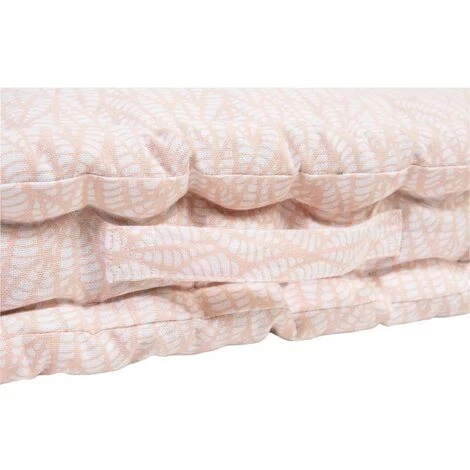 RIDEAUDISCOUNT Coussin De Sol 100% Coton 60 X 60 X 8 Cm Non Déhoussable Avec Poignée Et Surpiqûre Motif Feuillage Imprimé Rose - Rose 3 RIDEAUDISCOUNT Coussin De Sol 100% Coton 60 X 60 X 8 Cm Non Déhoussable Avec Poignée Et Surpiqûre Motif Feuillage Imprimé Rose - Rose – Image 3