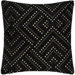 Housse De Coussin "chenille Dot" Noir & Or 40 X 40 Cm Atmosphera - Noir