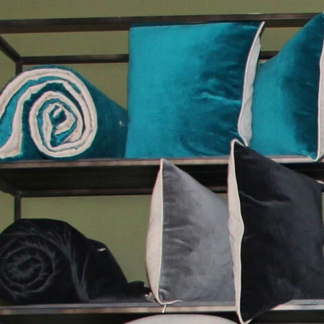 SUD ETOFFE Sud étoffe - Coussin JAIPUR Emeraude 45x45 Cm - Bleu 2 SUD ETOFFE Sud étoffe - Coussin JAIPUR Emeraude 45x45 Cm - Bleu – Image 2