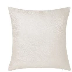 LOLAHOME Coussin Brodé Carré Beige En Tissu Jacquard 45x45 Cm
