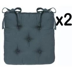 Lot De 2 Galettes De Chaise 5 Boutons Coloris Orage, 38 X 38 Cm. Epaisseur 8 Cm -PEGANE-