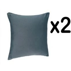 Lot De 2 Coussins Déhoussables Coloris Orage, 38 X 38 Cm -PEGANE-