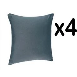 Lot De 4 Coussins Déhoussables Coloris Orage, 38 X 38 Cm -PEGANE-