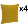 Lot De 4 Coussins Déhoussables Coloris Ocre - Dim : 38 X 38 Cm - PEGANE -
