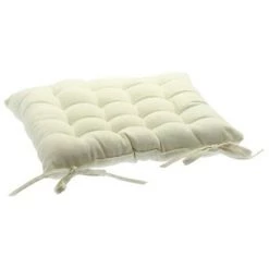 Lot De 4 Coussins De Chaise En Coton Ivoire, 38 X 38 Cm -PEGANE-