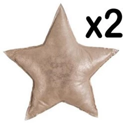 Lot De 2 Coussins Star Coloris Doré En Polyester - Dim : 40 X 40 Cm - PEGANE -