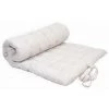 RIDEAUDISCOUNT Matelas De Sol Coussin Palette 100% Coton 120 X 60 X 5 Cm Avec Nouettes Motif Feuillage Imprimé Ecru - Ecru