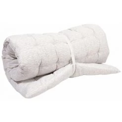 RIDEAUDISCOUNT Matelas De Sol Coussin Palette 100% Coton 120 X 60 X 5 Cm Avec Nouettes Motif Feuillage Imprimé Ecru - Ecru -France Coussin et housse de coussin Soldes Boutique 49917437 3