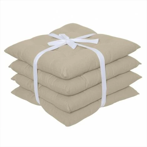 Centrale Brico Set De 4 Galettes De Chaise Popy, Beige L.38 X H.38 Cm 2 Centrale Brico Set De 4 Galettes De Chaise Popy, Beige L.38 X H.38 Cm – Image 2