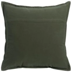 LOLA HOME Coussin Uni Avec Bordure En Coton Naturel Vert Foncé 45x45 Cm -France Coussin et housse de coussin Soldes Boutique 50057622 3