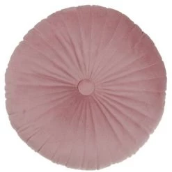 LOLAHOME Coussin Rembourré Rond En Velours Rose Ø 40 Cm