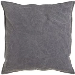 LOLA HOME Coussin Uni Avec Bordure En Coton Gris Foncé 60x60 Cm
