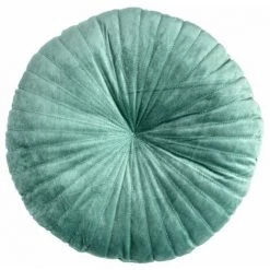 RIDEAUDISCOUNT Coussin Coquille 43 Cm Non Déhoussable Velours Uni Vert - Vert
