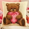 Vervaco Kit De Point De Croix Pour Housse De Coussin Motif Coeur Multicolore