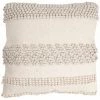 RIDEAUDISCOUNT Housse De Coussin 40 X 40 Cm Déhoussable Tissage Artisanal Petites Boules Toile Epaisse Beige - Ecru