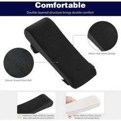 ALMI Coussin D'Accoudoir, Coussin De Bras De Chaise En Mousse à Mémoire Aide à Soulager Votre Stress, Coussin De Coude Ergonomique Pour Les Chaises De Bureau, Les Fauteuils Roulants, Noir -France Coussin et housse de coussin Soldes Boutique 50910324 3