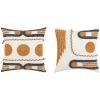 Orange Jaune Housses De Coussin 45x45cm Lot De 2,Triomphe Touffeté Carré Toile Boho Taie D'oreiller Coussins De Canapé Décoration Pour La Maison Canapé Chambre Salon Bureau