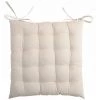 LOVELY CASA Lot De 4 Galettes De Chaise 16 Points 40x40 Duo écru Lin Coton - Blanc