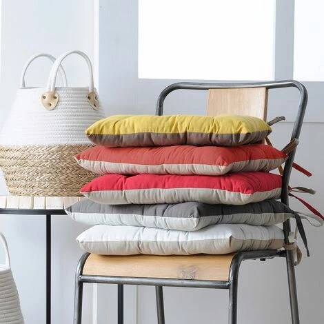 LOVELY CASA Lot De 4 Galettes De Chaise 16 Points 40x40 Duo Poudre Souris Coton - Rose 5 LOVELY CASA Lot De 4 Galettes De Chaise 16 Points 40x40 Duo Poudre Souris Coton - Rose – Image 5