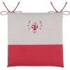 LOVELY CASA Lot De 4 Galettes De Chaise 4 Points 38x38 Pauline Rouge Coton - Rouge