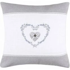 LOVELY CASA Coussin 40x40 Cm Pauline Gris Coton - Gris