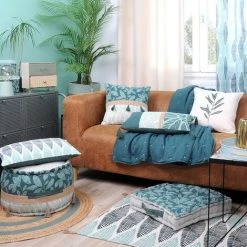 LOVELY CASA Coussin De Sol 45x45 Cm Nashi Céladon Coton - Bleu 7 LOVELY CASA Coussin De Sol 45x45 Cm Nashi Céladon Coton - Bleu -France Coussin et housse de coussin Soldes Boutique 51280426 4