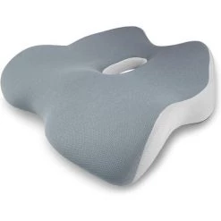 VERSAILLESFR Coussin De Siège, Coussin Chaise Bureau Mémoire De Forme, Coussin Coccyx Pour Soulager Hémorroïdes, Douleurs Lombaires Et Sciatique, Coussin Ergonomique Pour Chaise Bureau Voiture, Gris 450*380*100mm -Versailles