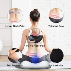 VERSAILLESFR Coussin De Siège, Coussin Chaise Bureau Mémoire De Forme, Coussin Coccyx Pour Soulager Hémorroïdes, Douleurs Lombaires Et Sciatique, Coussin Ergonomique Pour Chaise Bureau Voiture, Gris 450*380*100mm -Versailles -France Coussin et housse de coussin Soldes Boutique 51282433 3