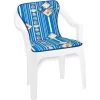 EMMEVI Coussin De Chaise De Jardin Pliant Douce Intérieur Extérieur Bar Dehor Motif Coquillages - Bleu