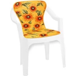 EMMEVI Coussin De Chaise De Jardin Pliant Douce Intérieur Extérieur Bar Dehor Motif Tournesols - Jaune