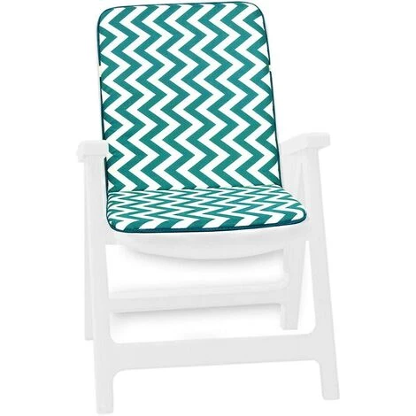 EMMEVI Coussin De Chaise De Jardin Pliant Douce Intérieur Extérieur Motif à Rayures En Zigzag - Vert 1 EMMEVI Coussin De Chaise De Jardin Pliant Douce Intérieur Extérieur Motif à Rayures En Zigzag - Vert