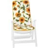 EMMEVI Coussin De Chaise De Jardin Pliant Douce Moderne Intérieur Extérieur Bar Dehor Motif Tournesols - Blanc