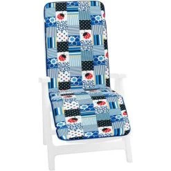 EMMEVI Coussin De Chaise De Jardin Pliant Douce Housse De Place Chaise Longue Motif Coccinelle - Bleu