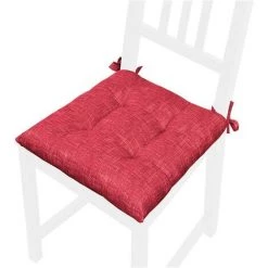 EMMEVI Coussin Pour Chaise Doux Universel Lacets De Fixation Lavable Housses De Chaise Rayé Couleur Unie - Bordeaux