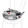 EMMEVI Coussin Pour Chaise Rond Doux Universel Lacets De Fixation Lavable Housses De Chaise Coccinelles - Noir
