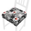 EMMEVI Coussin Pour Chaise En Coton Amovible Lavable Bande Élastique Housse De Chaise Coccinelles - Noir