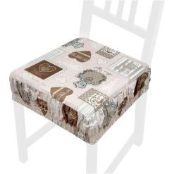 EMMEVI Coussin Pour Chaise En Coton Amovible Lavable Bande Élastique Housse De Chaise Coeurs