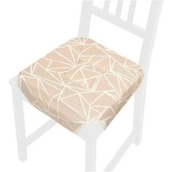 EMMEVI Coussin Pour Chaise Doux Universel Lavable Housses De Chaise Lacets De Fixation Abstrait Moderne - Beige