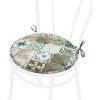 EMMEVI Coussin Pour Chaise Rond Doux Universel Lacets De Fixation Lavable Housses De Chaise Majolique Gothique