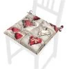 EMMEVI Coussin Pour Chaise Doux Universel Lacets De Fixation Lavable Housses De Chaise Shabby Chic Coeurs