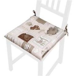 EMMEVI Coussin Pour Chaise Doux Universel Lacets De Fixation Lavable Housses De Chaise Coeurs