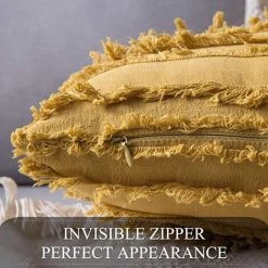 ZHUOXUAN Ensemble De 2 Housses De Coussin Décoratives En Lin Bohème à Rayures Jacquard Housses De Coussin Pour Noël Canapé Canapé Salon Chambre 45x45cm Blanc Ivoire -France Coussin et housse de coussin Soldes Boutique 51451157 5