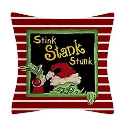 ZHUOXUAN Housses De Coussin De Noël 45x45 Lot De 4 Pour Décorations De Noël Coussins De Noël à Rayures Vacances D'hiver Coussins Décor De Ferme De Noël Pour Canapé -France Coussin et housse de coussin Soldes Boutique 51461780 4